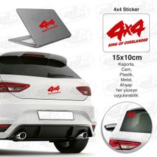 Asilmeydan 4x4 King Of Road Yazısı Kırmızı Sticker - Araç Oto Araba Etiket, Arma, Aksesuar, Modifiye, Tuning