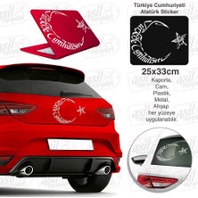 Asilmeydan Türkiye Atatürk Yazı Ay Yıldız Beyaz Sticker, Araba, Oto, Etiket, Tuning, Aksesuar, Modifiye, Arma,