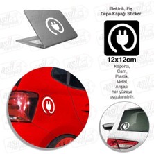 Asilmeydan Elektrik Prizi Yakıt Depo Kapağı Beyaz Kapak Sticker, Araba, Oto Etiket, Tuning, Aksesuar, Modifiye
