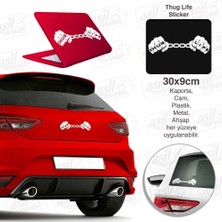 Asilmeydan Thug Life Zincir Eller Beyaz Sticker Araba, Araç, Oto Etiket, Aksesuar, Tuning, Modifiye, Arma