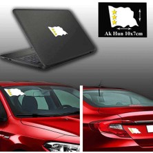 Asilmeydan Ak Hun Arma, Araba, Cam, Laptop Etiket Oto Sticker -Araç Aksesuar 10X7 cm