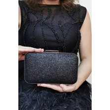 Celonia Kum Sim Siyah Bayan Abiye Clutch Çanta