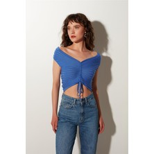 Sherin Mor Omuz Dekolteli Triko Büstiyer