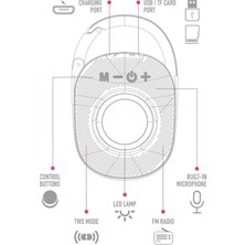 Hiqonic Bluetooth Hoparlör Tws Speaker Askılı Küçük Boy Yüksek Bass ve Ses Kalitesi Klipsli Kablosuz Ses