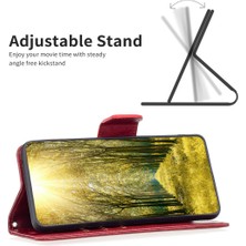 Xshop Realme C33 2023 4g / C33 4g Düz Renkli Cüzdan Koruyucu Kabuk Dokulu Pu Deri Stand Telefon Kılıfı (Yurt Dışından)