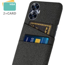 Xshop Realme C55 Cep Telefon Kılıfı Sert Pc + Bez Çift Kart Yuvaları Telefon Kapağı (Yurt Dışından)