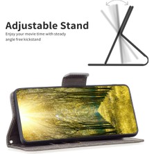 Xshop Realme C33 2023 4g / C33 4g Düz Renkli Cüzdan Koruyucu Kabuk Dokulu Pu Deri Stand Telefon Kılıfı (Yurt Dışından)