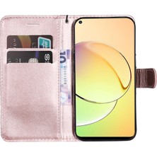 Xshop Realme 10 4g Cüzdan Telefon Kılıfı, Strap ile Düz Renk Stand Deri Telefon Kapağı (Yurt Dışından)