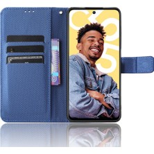 Xshop Realme C55 Pu Deri Cüzdan Kılıf Stand Elmas Doku Manyetik Kapanma Şok Geçirmez Flip Kapak (Yurt Dışından)