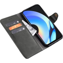 Xshop Realme C33 2023 4g / C33 4g Çizgi Anti-Çizelge Telefon Kılıfı Pu Deri Cüzdan Akıllı Telefon Stand Telefon Kapağı (Yurt Dışından)