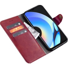 Xshop Realme C33 2023 4g / C33 4g Çizgi Anti-Çizelge Telefon Kılıfı Pu Deri Cüzdan Akıllı Telefon Stand Telefon Kapağı (Yurt Dışından)