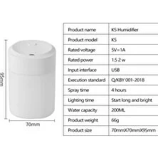 Humidifier 200 ml Ulrasonik Hava Nemlendirici Buhar Makinesi ve Aroma Difüzörü