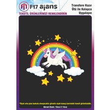 Ütü ile Yapışan Tekstil Dtf Transfer Baskı Unicorn