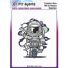 F17 Ajans Ütü ile Yapışan Tekstil Dtf Transfer Baskı Astronot