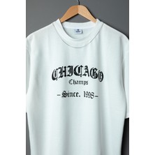 Wolters Outdoors Erkek Chıcago Oversize Baskılı Pamuklu Bisiklet Yaka Kısa Kollu T-Shirt