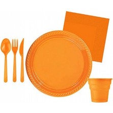 Kidspartim Turuncu Plastik Parti Seti 25 Kişilik