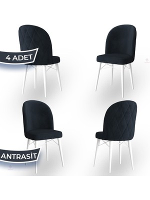 Canisa Concept Bika Serisi 4 Adet Mutfak Sandalyesi Beyaz Gürgen Ayaklı 1. Sınıf Babyface Kumaş