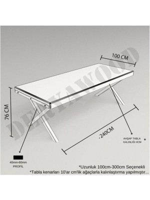 Deryawood Masif Ahşap Sirius Yemek Masası  70*120*76CM