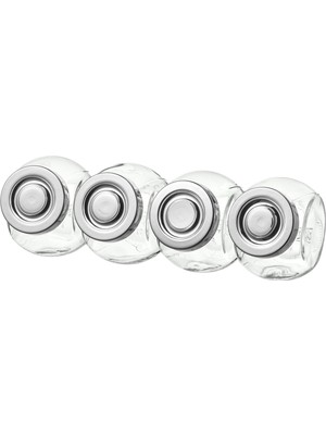 IKEA 4 Adet Baharat Kavanozu Meridyendukkan Cam-Gümüş Kapak 15 cl Cam Kavanoz