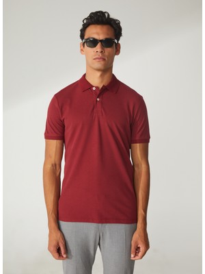 Altınyıldız Classics Polo Yaka Bordo Erkek T-Shirt 4A9000000001