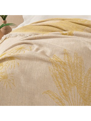 Yataş Bedding Beckett Çift Kişilik Keten Yatak Örtüsü - Safran
