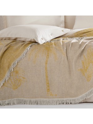 Yataş Bedding Beckett Çift Kişilik Keten Yatak Örtüsü - Safran