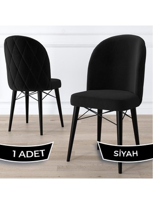 Canisa Concept Bika Serisi 1 Adet Mutfak Sandalyesi Siyah Gürgen Ayaklı 1. Sınıf Babyface Kumaş