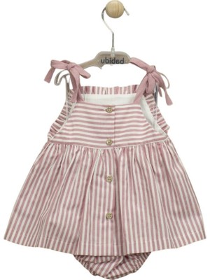 Brandy Kids Çizgili Kız Bebek Elbise Bloomer Set