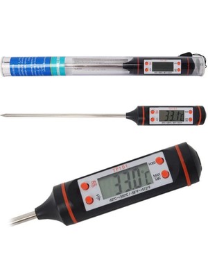 Aka Termometresi Dijital Mutfak Termometresi Et - Yemek - Süt - Gıda Sıcaklık Ölçer Gıda Termometresi (Siyah)