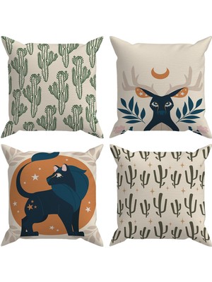 Evdek Sweet Animals 4'lü Kırlent Kılıf Ds3