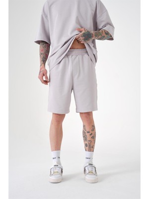 Machinist Relaxed Basic Pamuklu Cepli Şort Açık Gri