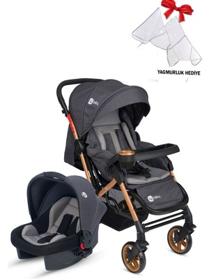 4 Baby Travel Sistem Çift Yönlü Bebek Arabası Ayak Örtülü + Yağmurluk Ilk Adım Bebe