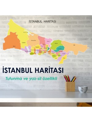 Pi Papers Renkli Istanbul Haritası - Yapışkansız Kendiliğinden Tutunan, Pratik, Statik Akıllı Kağıt