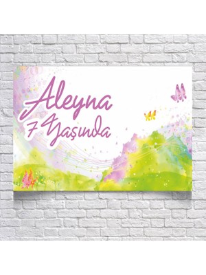 Reysa Tasarım Renkli Kelebek Temalı Doğum Günü Afişi