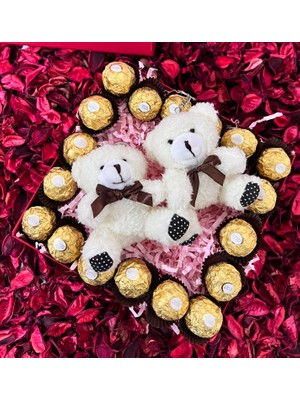 Lenostra Ferrero Rocher Çikolata ve 2 Tatlı Ayıcıklı Hediye Kutusu