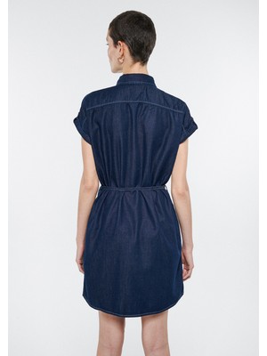 Mavi Kadın Barbara Lux Touch Koyu Lacivert Denim Elbise 130548-28636