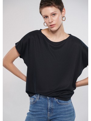 Mavi Soft-Premium Siyah (TENCEL™) Modal Karışımlı Basic Tişört 167245-900