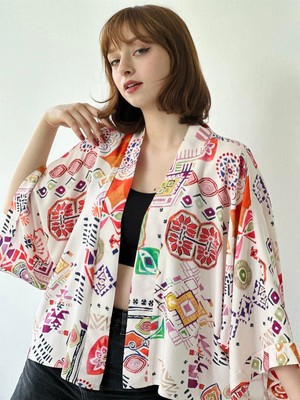 Retrobird Retrobird Yarasa Model Mini Kimono Kadın Ekru