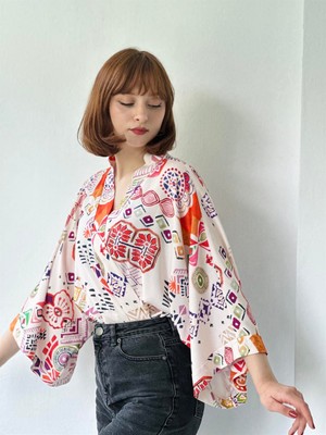 Retrobird Retrobird Yarasa Model Mini Kimono Kadın Ekru