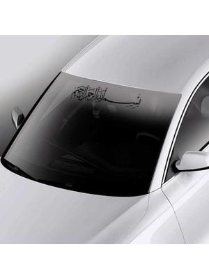 Asilmeydan Besmele-i Şerif Arapça Ön Cam Alınlık Sticker, Oto Etiket, Araç Çıkartma, Araba Tuning, Modifiye