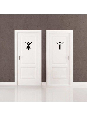 Asilmeydan Elleri Havada Wc Silüeti Dekoratif Kapı Sticker, Çıkartma