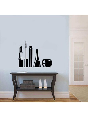Bakım ve Güzellik İçin Kozmetik Ürünler Silüeti Duvar Sticker, Çıkartma