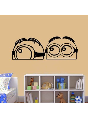 Asilmeydan Minions - Çılgın Hırsız Film Karakterleri Stuart ve Bob Silüeti Dekoratif Çocuk Odası Duvar Sticker