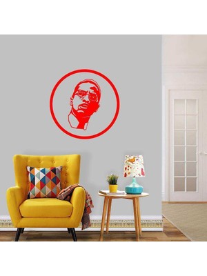 Asilmeydan Malcolm x Insan Hakları Savunucusu Silüeti Dekoratif Duvar Sticker, Çıkartma, Etiket Kırmızı