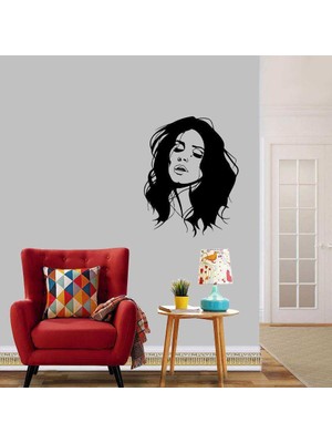 Asilmeydan Sanatçı Lana Del Rey Silüetli Dekoratif Duvar Sticker, Çıkartma, Etiket Siyah