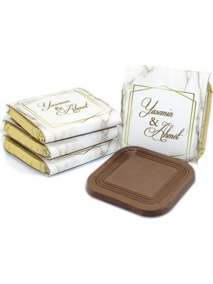 Nin Chocolate Nin Söz ve Nişan Çikolatası Dökme Mermer Baskılı (125 Adet Madlen Çikolata)