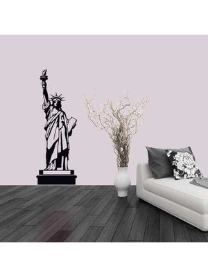 Asilmeydan Amerika New York Özgürlük Anıtı Silüeti Dekoratif Genç Odası Duvar Sticker, Çıkartma