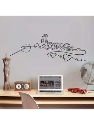 Asilmeydan Iğne Iplikle Love Nakış Silüeti Dekoratif Duvar Sticker, Çıkartma, Etiket
