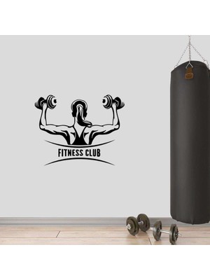 Asilmeydan Dumbell, Iki Kol Çalışan Kız, Fitness Dekoratif Duvar Sticker, Çıkartma, Etiket
