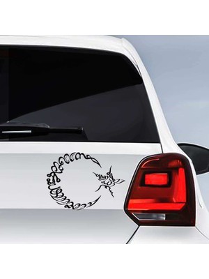 Asilmeydan Kelime i Tevhid Ay Yıldız Sticker, Araba, Oto, Etiket, Tuning, Aksesuar, Modifiye, Arma,